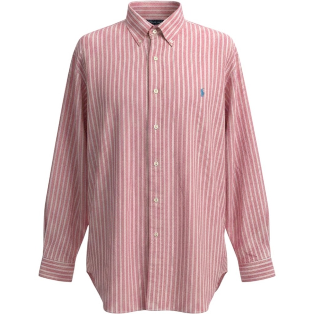 Ralph Lauren Classic Fit Pink Blue Striped Lightweight Shirt Mens XXL